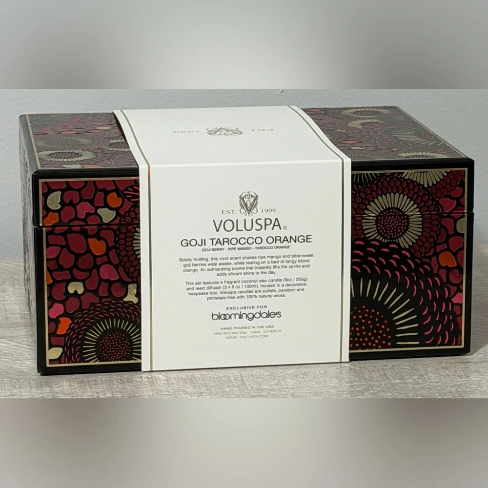 Voluspa Goji Tarocco Orange Candle & Reed Diffuser Gift Set - Picture 5 of 6